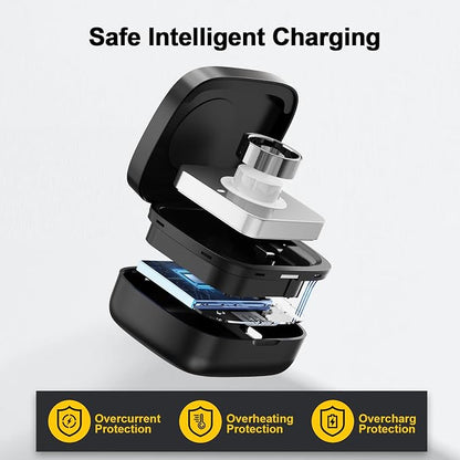 Wireless Charging Case for Oura Ring Gen 4 & 3 Charger, 1000mAh Portable Travel Power Station Fits All-Sized Oura Ring 4 & 3, 30-Day Runtime (Official Charger NOT Included)(Black)