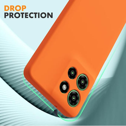 Case for Motorola Moto G Power (2025), 2 Pack Tempered Glass Screen Protectors, Soft TPU Silicone Shockproof Case-Orange