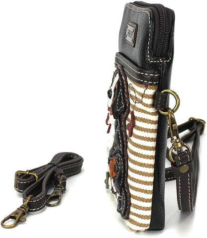 CHALA Dog Collection Cell Phone Crossbody Purse-Women PU Leather/Canvas Multicolor Handbag with Adjustable Strap