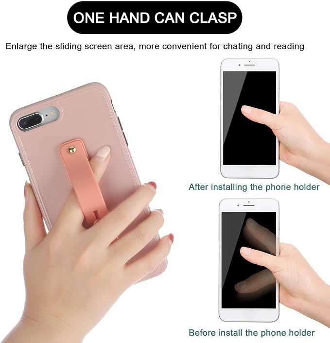 Weewooday 6 Pieces Phone Grip Holder Cell Phone Grip Strap Telescopic Finger Strap Stand Universal Finger Kickstand for Most Smartphones(Vibrant Colors)