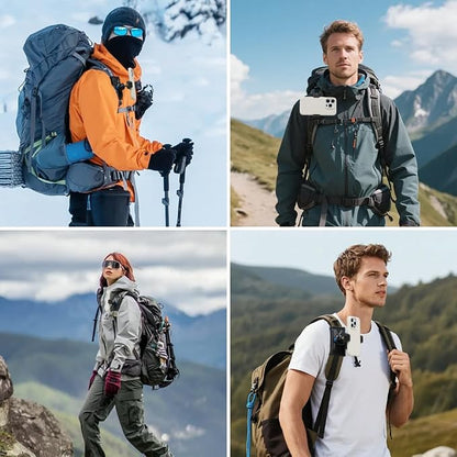 Backpack Mount Bag Belt Shoulder Strap Clip Holder Attachment Compatible with iPhone 17/16/15 Pro Max/15/14/13/12, Samsung and More Phones (Black-01)