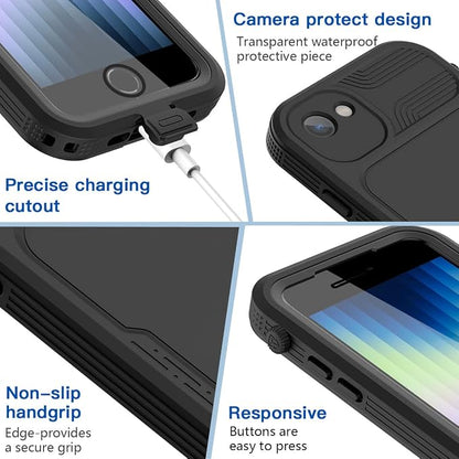 AICase iPhone SE 2020/2022/iPhone 7/8 Waterproof Case, 4.7" 360 Dustproof and Shockproof, IP68 Full Body Protection Fully Sealed Underwater Protective Cove for iPhone 7/8/SE 2020/SE 2022 Black