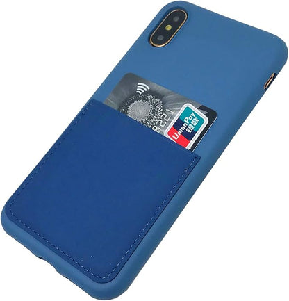 Ultra Slim Liquid Silicone Case Compatible for iPhone Xs/X 10(5.8 inch) with Card Holder Slot Ultra-Slim Thin Soft Wallet Cover Compatible for iPhone XS/X/10 with Screen Protector(Blue)