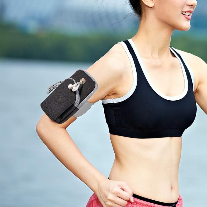 BPC Gym Running Workouts Sports Phone Arm Band for LG Stylo 2 3 4 5 6 V40 ThinQ Black Medium