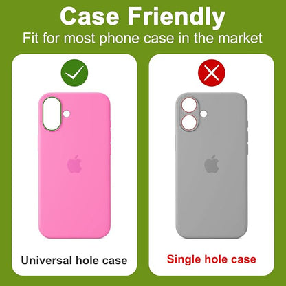 2-Pack Shatterproof Camera Lens Protector for iPhone 16/16 Plus |AR Tempered Glass Strong Adsorption Metal Camera Cover Screen(Silvery)