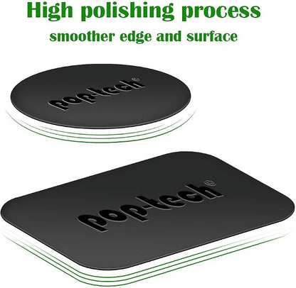 Metal Plate for Phone Magnet, 10 Pack Replacement Magnet Disc Magic Mount Sheet with Adhesive Backing for Magnetic Car Holder Cradle Stand (Dashboard/Vent/CD Slot/Windshield)- Rectangle & Round Black