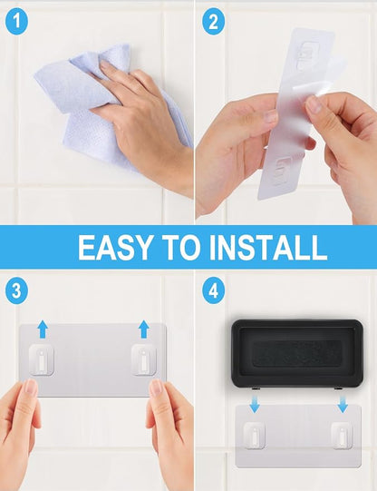 KUNSLUCK Shower Phone Holder Waterproof Anti-Fog Touch Screen Wall Mount Phone Holder for Shower Bathroom Mirror Bathtub (Black)