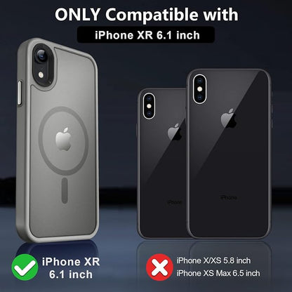MOCCA Strong Magnetic for iPhone XR Phone Case, [Compatible with Magsafe][Mil-Grade Drop Protection] Slim Thin Translucent Matte Protective Cover Case for iPhone XR Case 6.1'', Titanium Gray