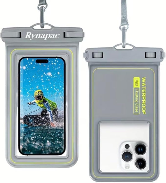 Waterproof Floating Phone Pouch, IPX8, Up to 6.8 in, Compatible with iPhone 15 Pro Max, Samsung S24, Universal Grey