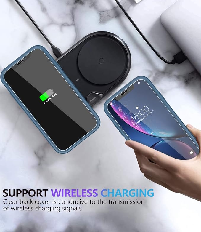 Diverbox for iPhone XR Case [Tempered Glass Screen Protector] [Shockproof] [Dropproof] Heavy Duty Protection Phone Case Cover for Apple iPhone XR Blue