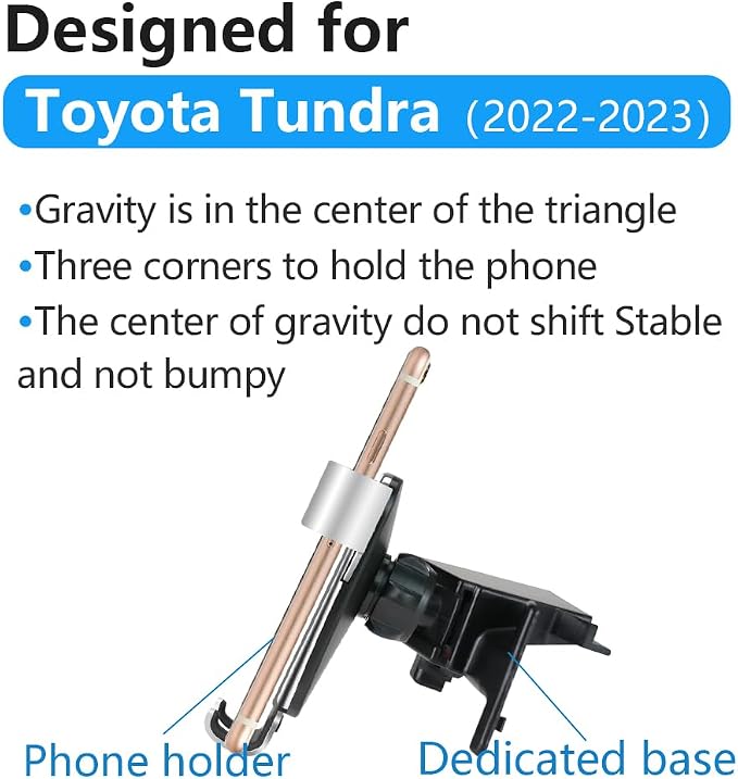 Car Phone Holder for Toyota Tundra 2022 2023 2024 2025 2026 and Toyota Sequoia 2023-2026 Auto Interior Accessories Best Cell Phones Mount Cellphone Mobile Charging Navigation Stand Accessory