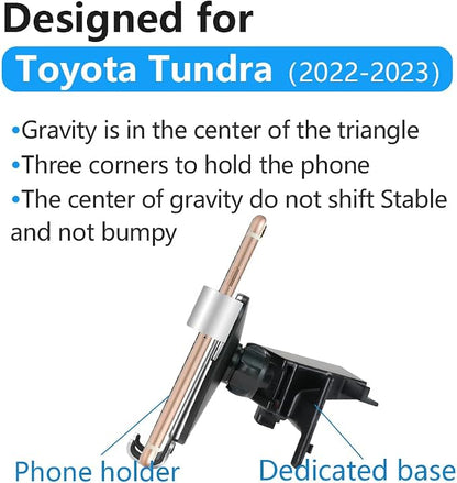 Car Phone Holder for Toyota Tundra 2022 2023 2024 2025 2026 and Toyota Sequoia 2023-2026 Auto Interior Accessories Best Cell Phones Mount Cellphone Mobile Charging Navigation Stand Accessory