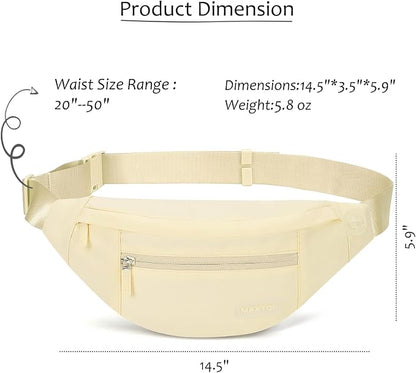 MAXTOP Large Crossbody Fanny Pack with 4-Zipper Pockets,Gifts for Enjoy Sports Festival Workout Traveling Running Casual Hands-Free Wallets Waist Pack Phone Bag Carrying All Phones