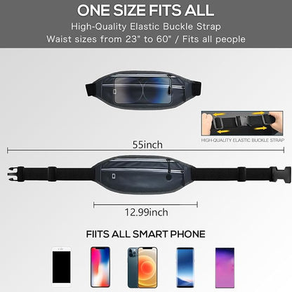 Running belt for Women &Men,Adjustable Exercise Waist Pack Reflective Running Belt for Sports Workout Cycling Hiking, Casual Hands-Free Wallets Phone Bag Fits All Phones (grey)