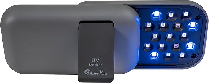 LivePure Handheld UV Light Sanitizer. Portable UV Light for Disinfecting Room, Kitchen, Car, Bathroom, Household Surfaces. Graphite Gray