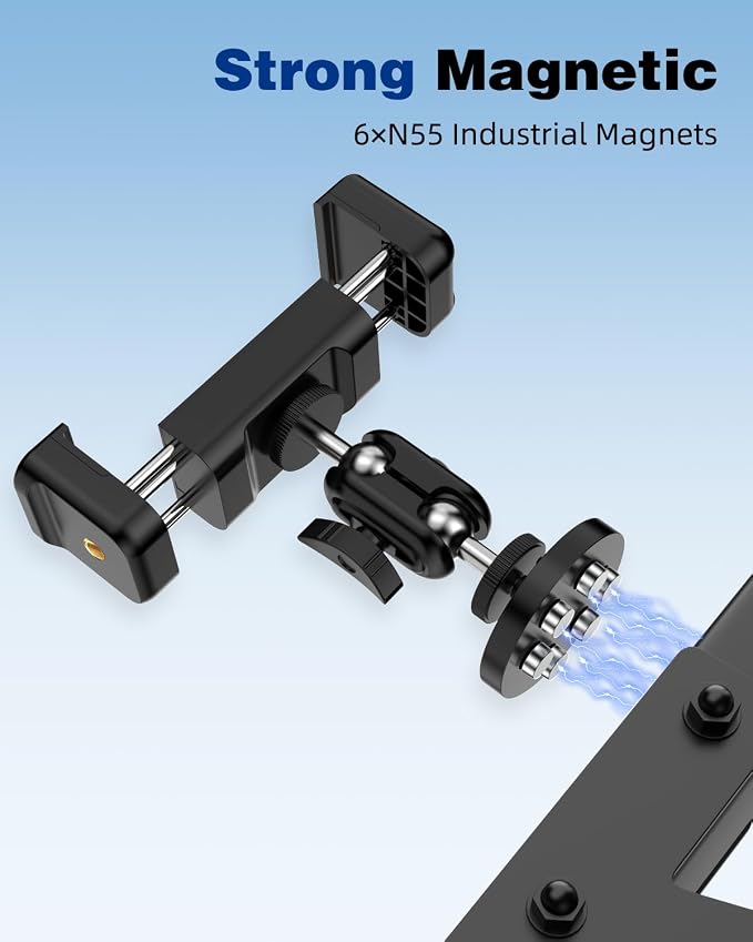 Gym Magnetic Phone Holder, 360°Adjustable, Magnetic Phone Holder Mount for Gym, Portable Gym Accessories, Workout Gift for Men and Women, Compatible with iPhone 16 15 14 13 Pro Max