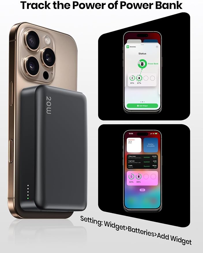 20000mAh Magnetic Power Bank for MagSafe, Wireless Portable Charger | 3 In 1丨22.5W USB C Fast Charging丨15W Magnetic Wireless Charging丨Compact Travel Battery Pack丨 for iPhone 12-17 Series