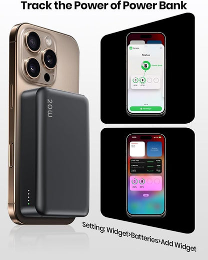20000mAh Magnetic Power Bank for MagSafe, Wireless Portable Charger | 3 In 1丨22.5W USB C Fast Charging丨15W Magnetic Wireless Charging丨Compact Travel Battery Pack丨 for iPhone 12-17 Series