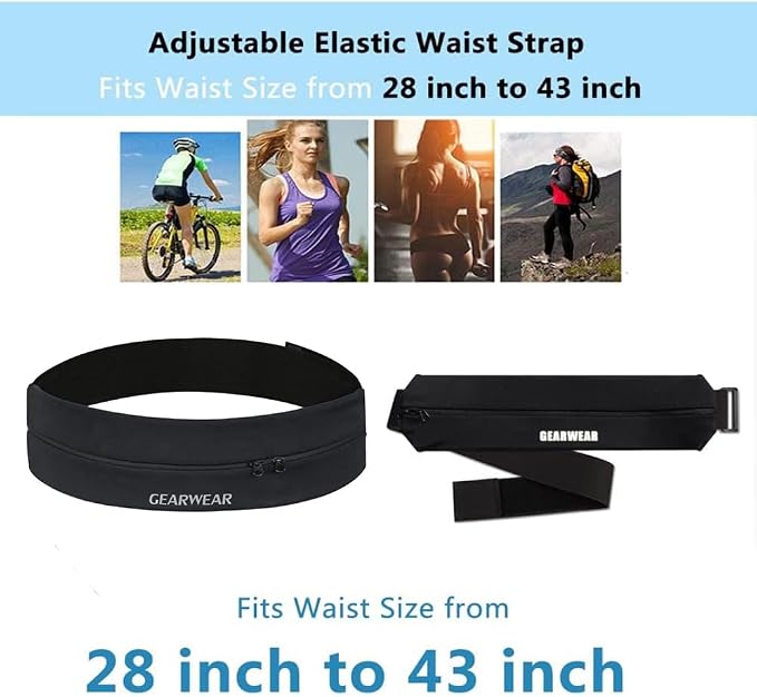 Running Belt | Runner Fanny Pack for Women and Men | Adjustble Waist Band Pack for Storage Phone