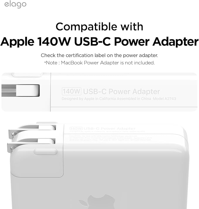 elago Charger Cable Management Case, Cord Reel Organizor Compatible with MacBook Pro 16" M5 M4 M3 M2 M1 2026 2024 2023 2021 [3428] [3429] [A3403] [A3186] [A2991] [A2780] [A2485] 140W (Stone)