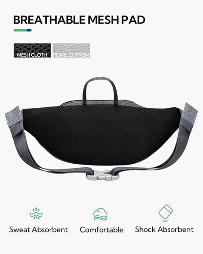 WATERFLY Large Fanny Pack Waist Bag: Multipocket Woman Man Waist Pack Runner Hip Pouch Purse Belt Bag Water Resistant Bum Bag Fit All Phones for Walking Jogging Running Cycling Travelling Hiking