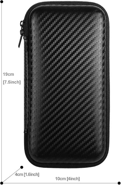 iMangoo Travel Essential Electronics Organizer Pouch Charger Case, Shockproof Dual Zipper Power Bank Cables Tech Accessories Purse, Men & Women Travel Must Have Storage Bag, 6.5x3.2x1 inch Fiber Black