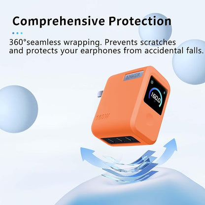 Case for Anker Prime Charger 160W,NOUKAJU Silicone Protective Case,Drop-Proof,Scratch-Proof,Shock-Proof,Dust-Proof,Protective Cover for Anker Prime 160W Charger(Orange)