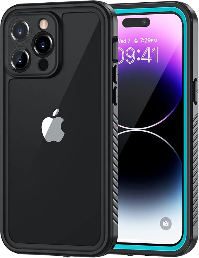 Lanhiem for iPhone 14 Pro Case, IP68 Waterproof Dustproof Shockproof 14 Pro Case with Built-in Screen Protector, Full Body Sealed Protective Front and Back Cover for iPhone 14 Pro, 6.1 inch (Blue)