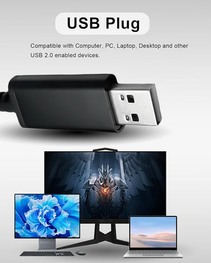 USB Type-A Microphone Lavalier Lapel Clip on Mic with 6.7ft Cable for Laptop Computer PC, Streaming Conferencing,Interview, Singing, Skype, MSN, Audio Video Recording,Clear & Natural Sound,Black