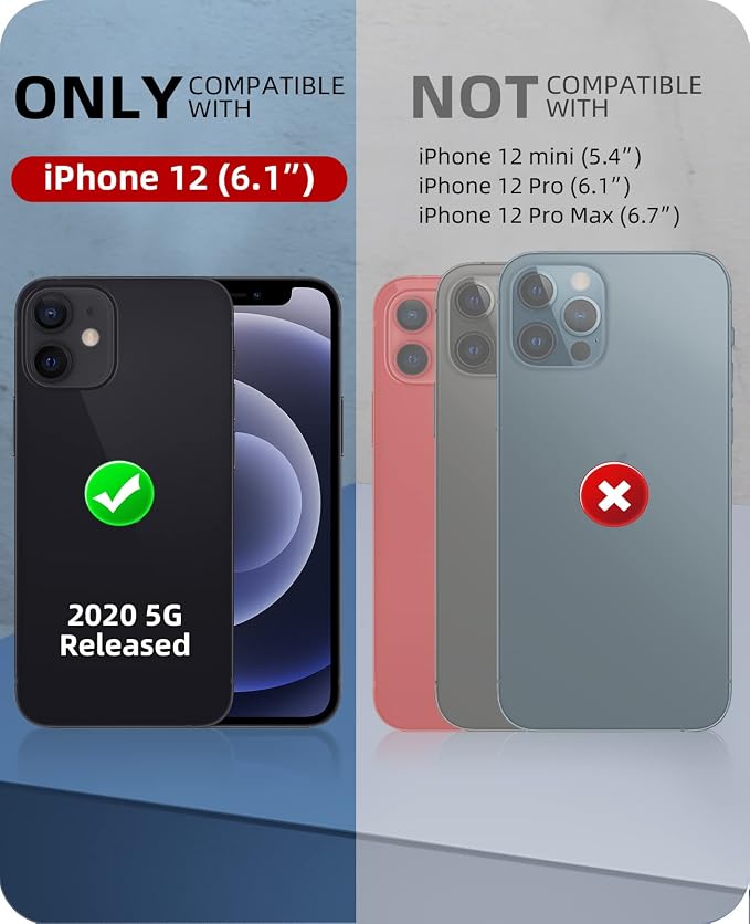 WIFORT for iPhone 12 Waterproof Case - [Certified Water Proof & Military Protection] with [Built-in Screen Protector], Full Body Shockproof Phone Case Cover for iPhone 12 6.1" - Teal