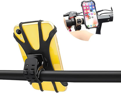 Yourkar Bicycle Phone Holder, 360° Rotation Detachable Shock Absorbing Bike Phone Holder, Universal Adjustable Smartphone Holder for Bicycles and Motorcycles, Bike Accessories