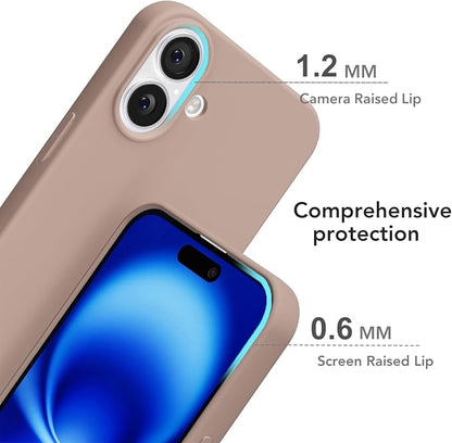for iPhone 16 Case Silicone Compatible with Magsafe Case, Ultra Slim Thin Magnetic Phone Cases Mag Safe, Cute Soft Rubber Gel TPU Matte Plain Wireless Charging Cover for Women, Brown