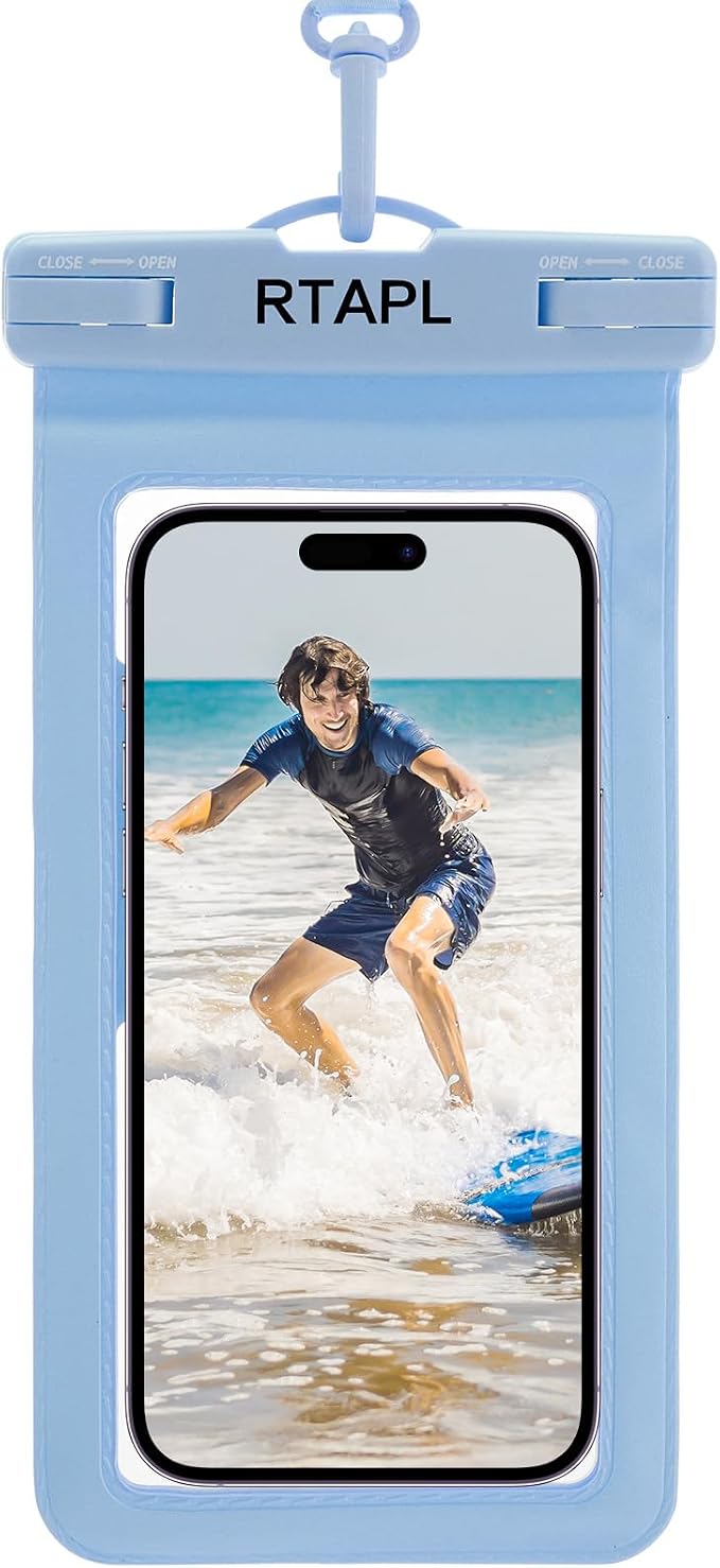 2-in-1 Floating Waterproof Phone Pouch & Detachable Armband, IPX8 Certified Dry Bag with Lanyard, Universal Protector for iPhone 17-11 Pro Max Plus Air & Galaxy S25/S24. Blue