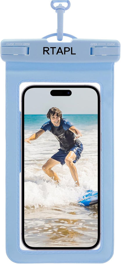 2-in-1 Floating Waterproof Phone Pouch & Detachable Armband, IPX8 Certified Dry Bag with Lanyard, Universal Protector for iPhone 17-11 Pro Max Plus Air & Galaxy S25/S24. Blue