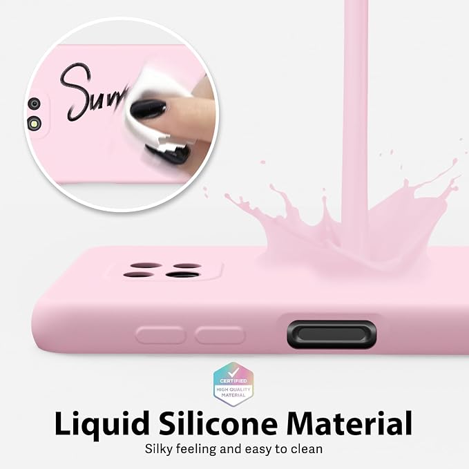 oakxco for Motorola Moto G Power 2021 Phone Case Liquid Silicone, Thin Slim Soft Rubber Gel TPU Plain Simple Cover for Women Girl Cute, Matte Solid Color, Rose Pink