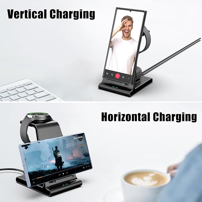 Wireless Charger for Samsung Charging Station, 3 in 1 Samsung Wireless Charger for Samsung Galaxy S24 Ultra/S23 Ultra/Z Flip 5/Fold 5/Buds, Watch Charger for Galaxy Watch 6/5 Pro/4/3
