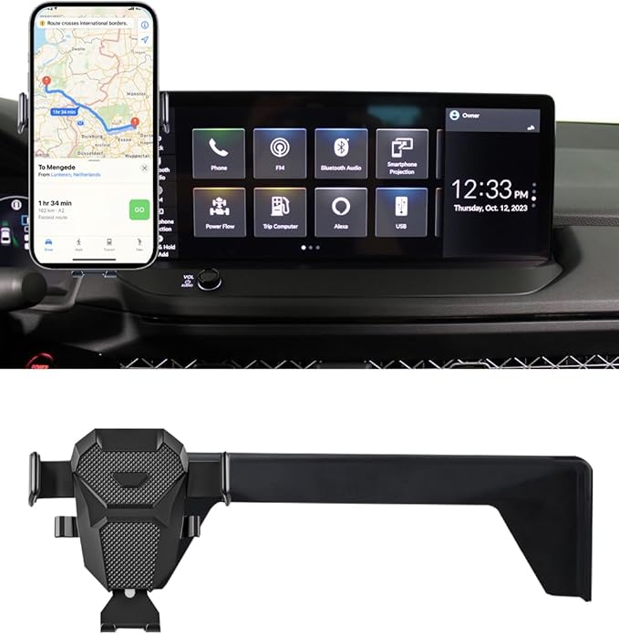 Car Phone Holder for Honda Accord Accessories 2023 2024 2025 2026 Dash Mount Cell Phone Holder for Most Smartphones with Dash Organizer Auto Interior Accessories (with 12.3inch Screen)