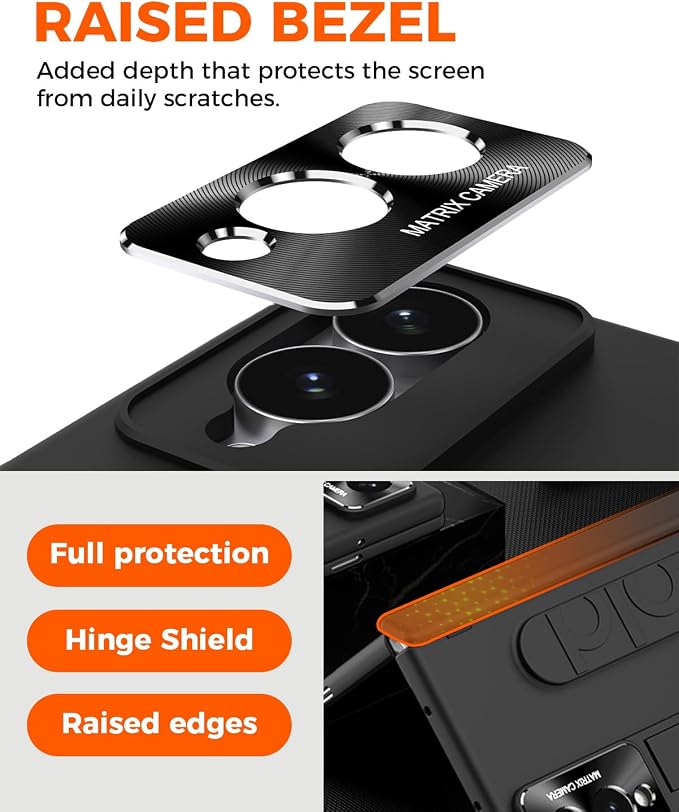 NINKI Wrist Strap for Samsung Galaxy Z Fold 8 Case with Kickstand & Screen Protection, Shock-Absorption Hinge Protector for Galaxy Z Fold 8 Phone Case with Handle for Samsung Z Fold 8 Cover Mens Black