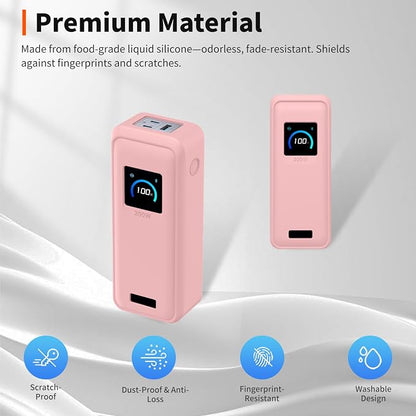 Case for Anker Prime Power Bank(26250mAh 300W)– Soft Silicone Protective Cover Compatible with Prime Power Bank(26250mAh 300W),Shockproof Anti-Scratch Slim Fit Case,Pink