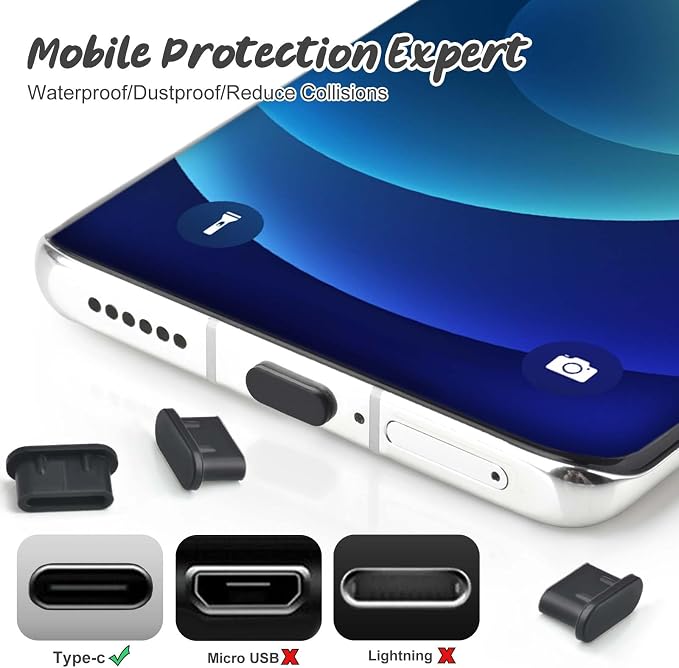 USB C Dust Plug Type C Anti Dust Plugs Cover USB C Dust Cover Type C Charging Port Protector with Cleaning Brush for iPhone 15 Samsung GalaxyGoogle Pixel Moto G TCL UMIDIGI OnePlus Nord (30Pcs)