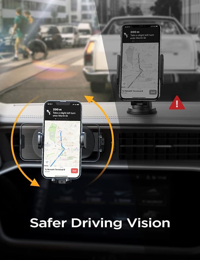 LISEN for iPhone 17 Phone Mount for Car [Ultla Stable] Phone Holder for Car Vent[Never Blocking] Steel Hook Clip Car Phone Holder Mount for iPhone 16 15 Pro Samsung Galaxy S223/S22 All Phones Kits