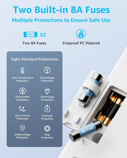 Universal Travel Adapter, 2 USB-C ＆ 1 USB-A, Cover 200+ Countries | PD 20W, International Plug Adapter, All in One Portable Adapter, NOT A Voltage Converter, for USA, UK, EU, AU (White)