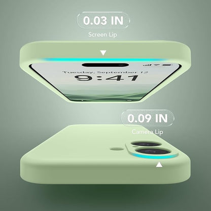 Magnetic for iPhone 16 Plus Case, Compatible with MagSafe, [Full Camera Protection][Screen Protector] Silicone Shockproof Protective Phone Case for iPhone 16 Plus 6.7", Matcha