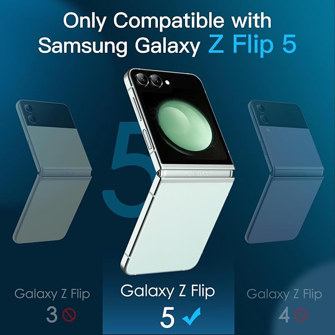 JETech Front Screen Protector for Samsung Galaxy Z Flip 5, 3-Pack | Full-Coverage PET Film, HD Clear, Case-Friendly Design