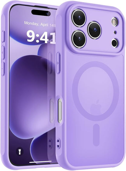 MOCCA Magnetic for iPhone 17 Pro Case, (Compatible with Magsafe) (16FT Military Grade Protection) Full Camera Protection Anti-Fingerprint Slim Translucent Matte Phone Cover 6.3",Light Purple