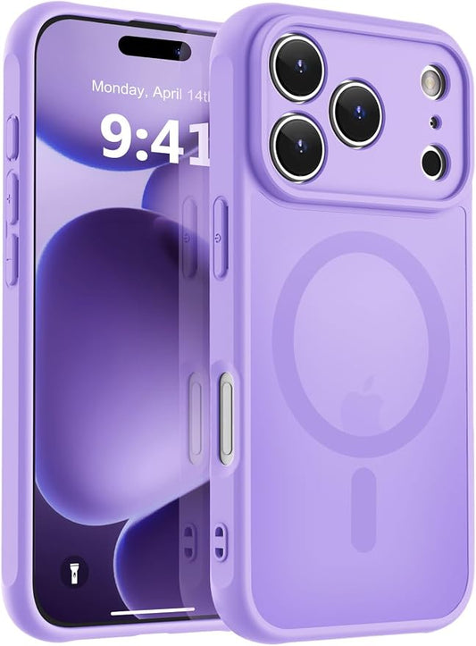 MOCCA Magnetic for iPhone 17 Pro Case, (Compatible with Magsafe) (16FT Military Grade Protection) Full Camera Protection Anti-Fingerprint Slim Translucent Matte Phone Cover 6.3",Light Purple