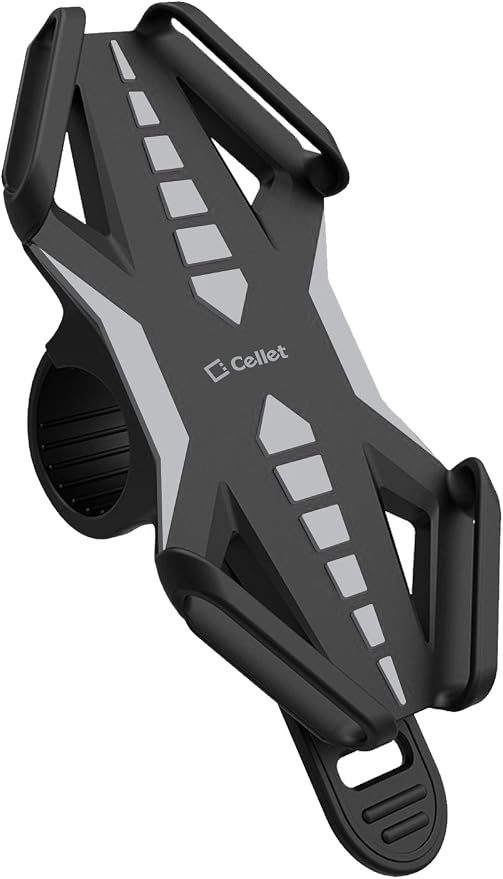 Cellet Motorcycle, Bike Phone Mount, Universal Bicycle Holder Mount Compatible for Apple iPhones, Samsung Galaxy, Google Pixels, Motorola Smartphones (Grey)