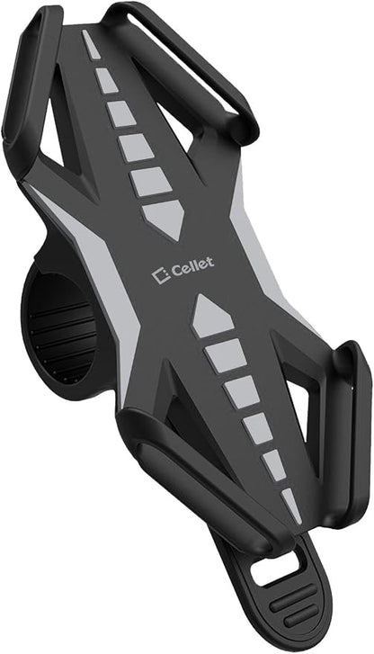 Cellet Motorcycle, Bike Phone Mount, Universal Bicycle Holder Mount Compatible for Apple iPhones, Samsung Galaxy, Google Pixels, Motorola Smartphones (Grey)