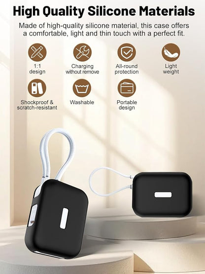 Silicone Protective Case Compatible with TORRAS EasyGo Power Bank 45W Ultra-Fast Charging 10000mAh, Full-Body Protective Cover with Precise Cutouts, Shockproof & Scratch-Resistant Sleeve (Black)