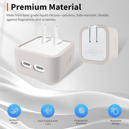 Case for Apple 35W Power Adapter – Soft Silicone Protective Cover for Dynamic Charger,Shockproof Dustproof Charging Block Protector Sleeve[Grey]